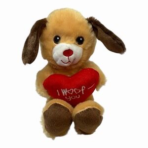 Homerbest Puppy Dog‎ 7" Brown Plush Valentine Love Heart Stuffed Animal Sings
